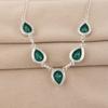 Green Onyx Gemstone Silver Necklace, 925 Sterling Silver Unique Necklace, Statement Jewelry For Women RN-1-21