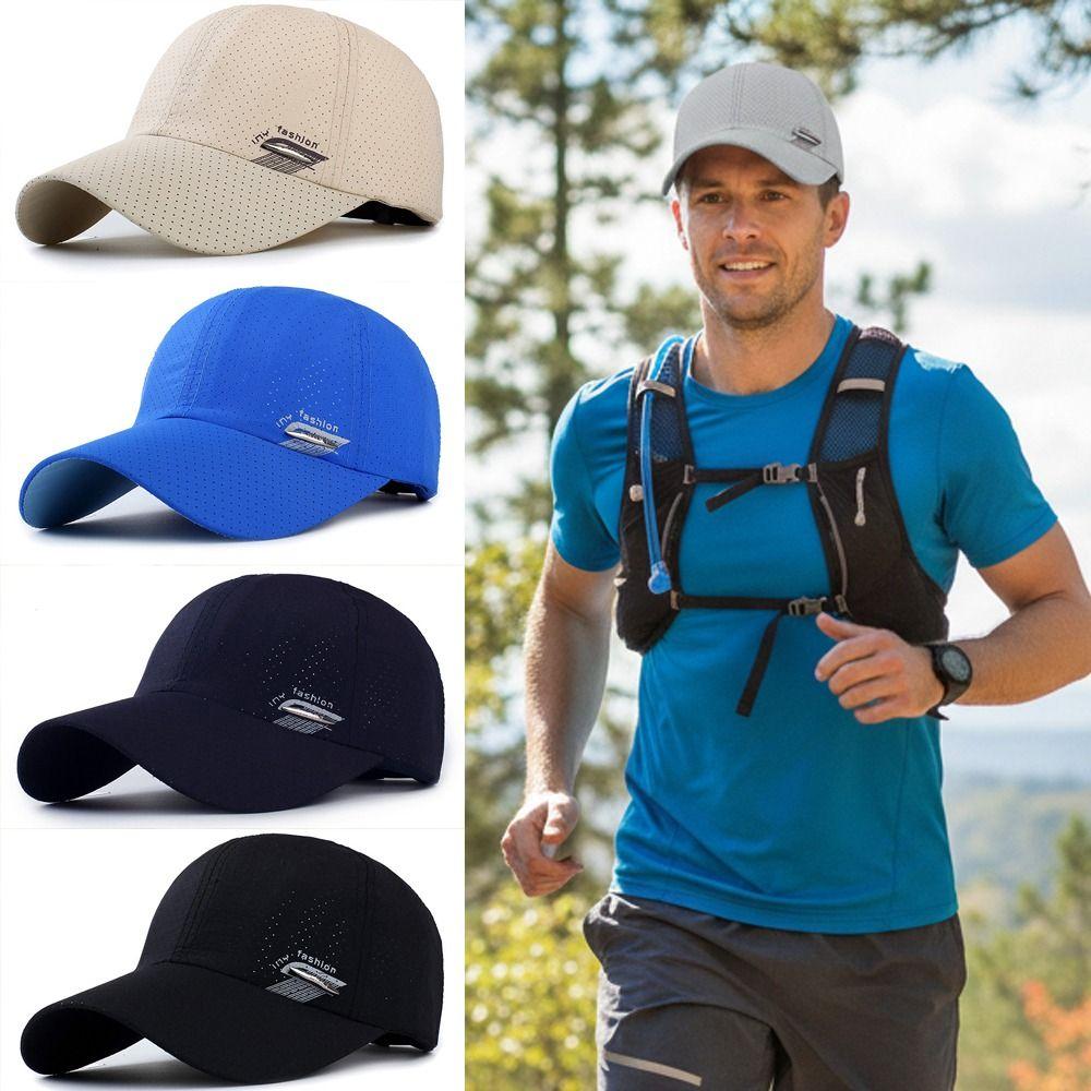 Breathable Perforated Summer Sun Hat Sun Protection Baseball Cap Quick-Drying Hat For Women Men