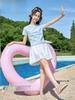 Girls' Junior High School Two-Piece Swimsuit with Chest Pads - Stylish Design for Medium and Large Children