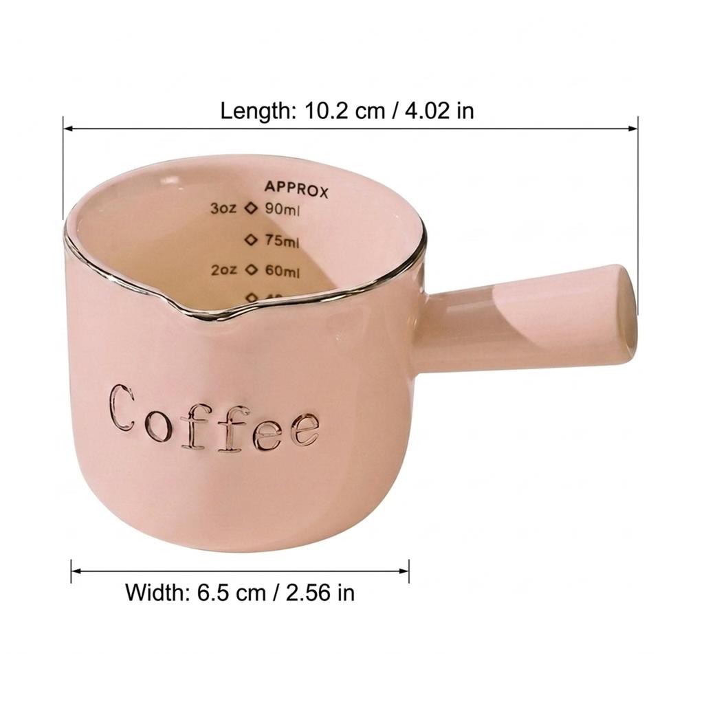 Ceramic Coffee Milk Jug With Measurement Scale Espresso Extraction Cup For Latte