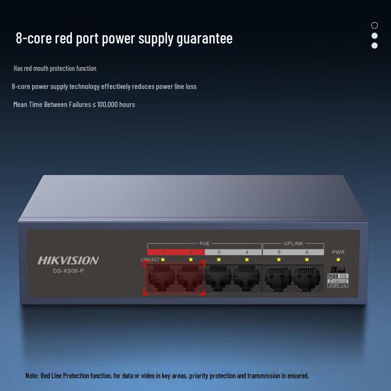 HIKVISION 4-Port 100Mbps PoE Switch CN Plug (adapter Included)