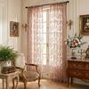 American Flower Lace Translucent Curtain Window Screen Finished Pastoral Small Fresh Bedroom Living Room Balcony