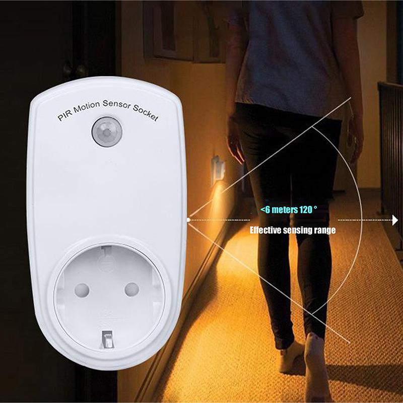 Automatic Induction Pir Infrared Sensor Socket Night Lamp Holder 120-230V 120Degree Degree Wide Angle Automatic Induction Eu Us