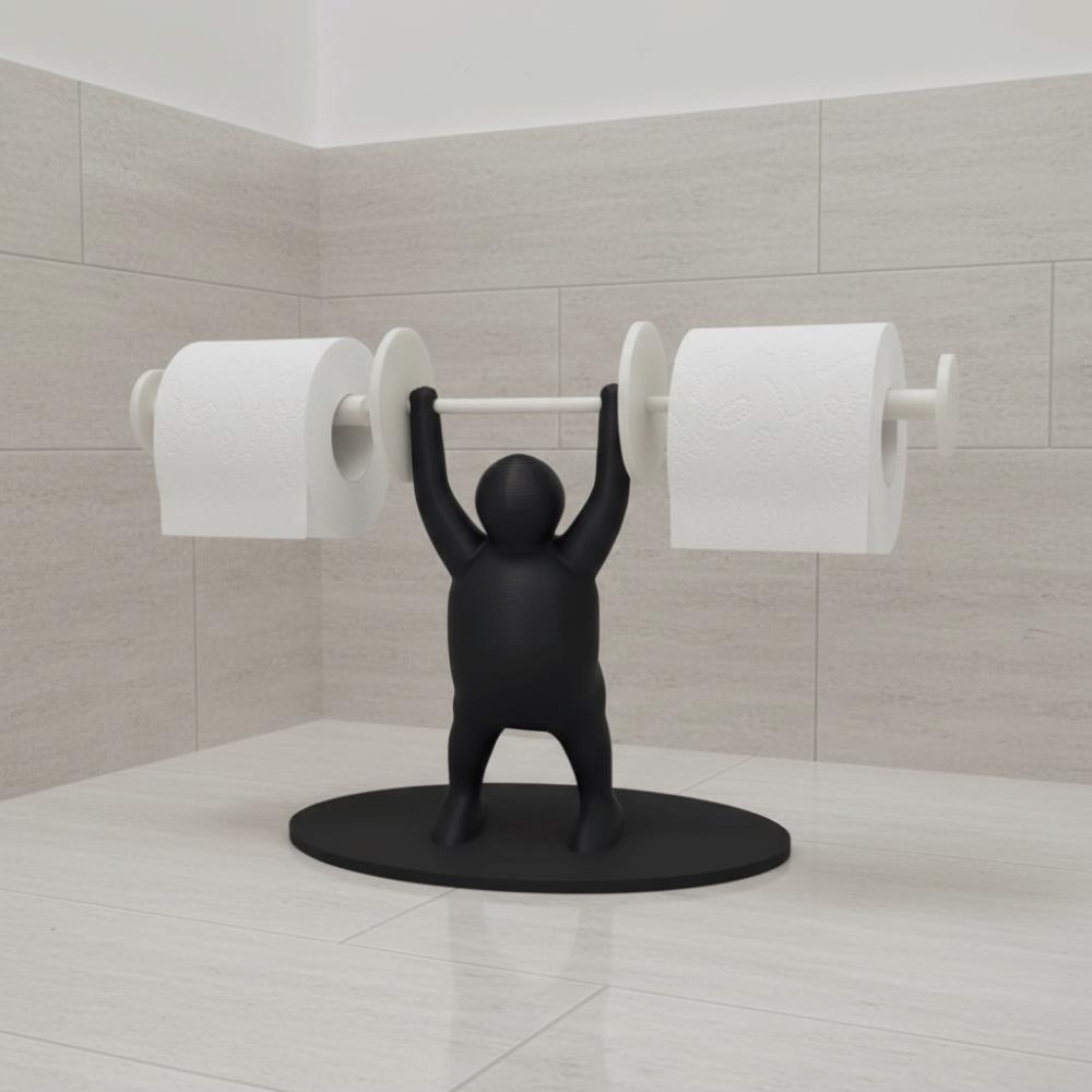 Funny Barbell Toilet Paper Holder Fitness Themed Multi-functional Storage Rack Kitchen Decor