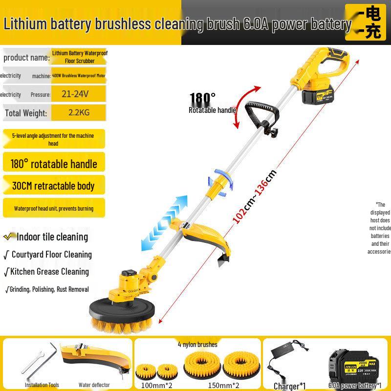 Electric Outdoor Courtyard Floor Scrubber: High-Power, Multi-Functional Cleaning Brush