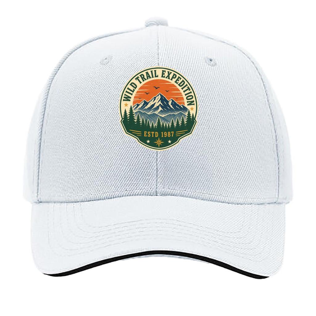 Retro Wilderness Mountain Forest Emb Sandwich Baseball Cap Sun Cap Outdoor Workouts Hat