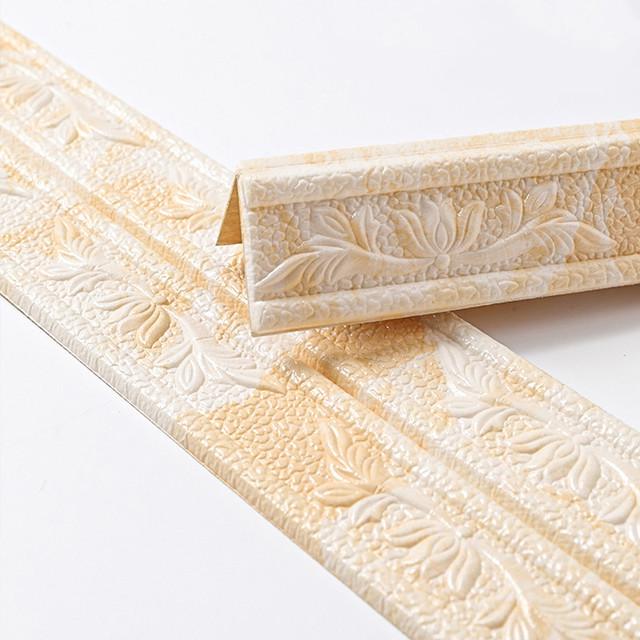 3D Foam Wall Edge Strip Stickers 230CM Self-Adhesive Waterproof Baseboard Corner Waist Line Sticker Home Decoration