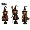 Vintage Halloween Party Supplies Rustic Witch Resin Figurine, Fall Tabletop Decor, Farmhouse Indoor Mantelpiece Ornaments Statue for Mantel