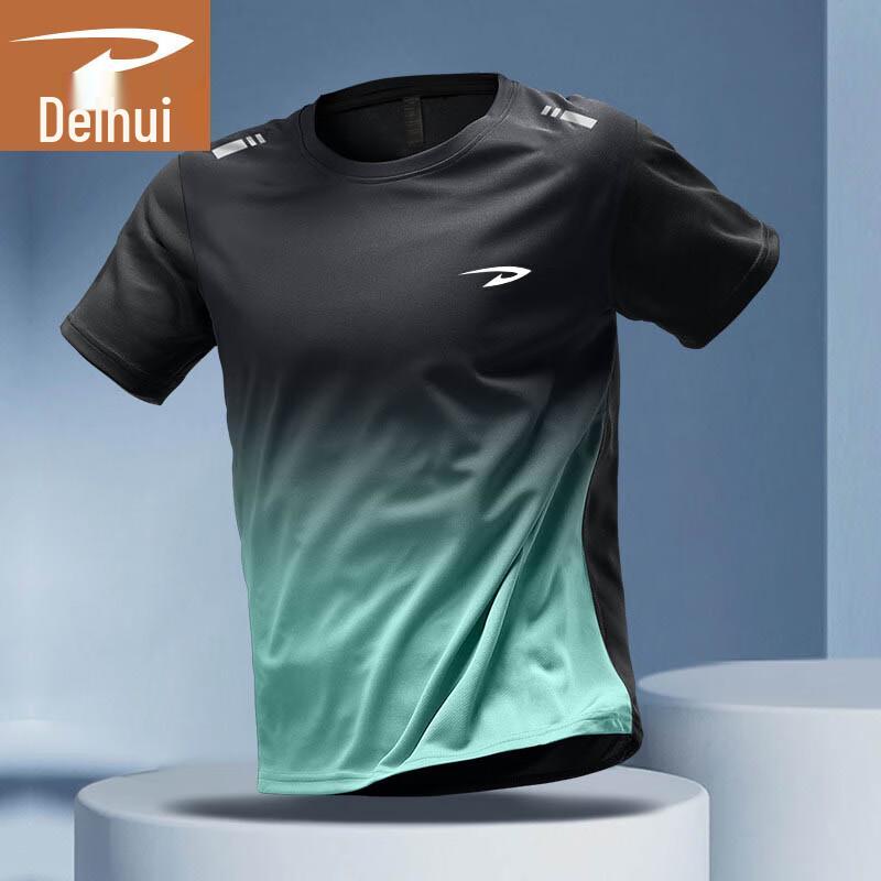 Delhui Men's Lightweight Breathable Crew Neck T-Shirt