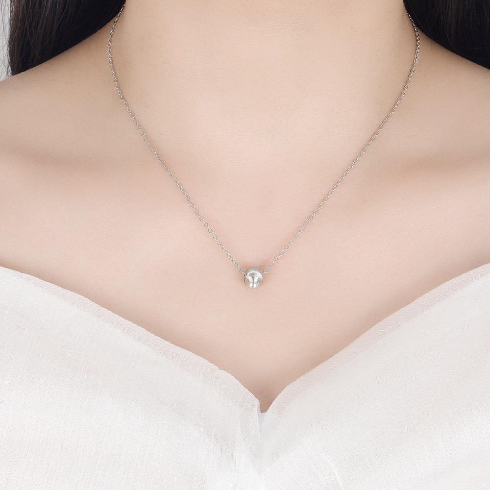 Personal Cat Eye Pattern Pendant Necklace Round Beads Collarbone Chain Wild Geometric Round Bead Chain