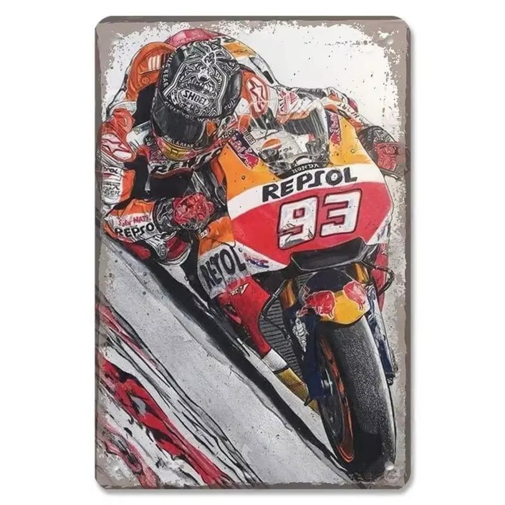 Vintage Metal Tin Signs Motor Sports Posters Decor Motorcycle Racing Retro Metal Plaque Wall Art Decor for Garage Bar
