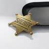 Star Sheriff Metal Enamel Badge Vintage Retro Holloween Party Brooch for Women Men Fashion Accessories Gift