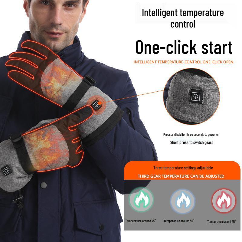 Winter Warm Touchscreen Electric Heating Gloves for Outdoor Cycling and Skiing - Waterproof