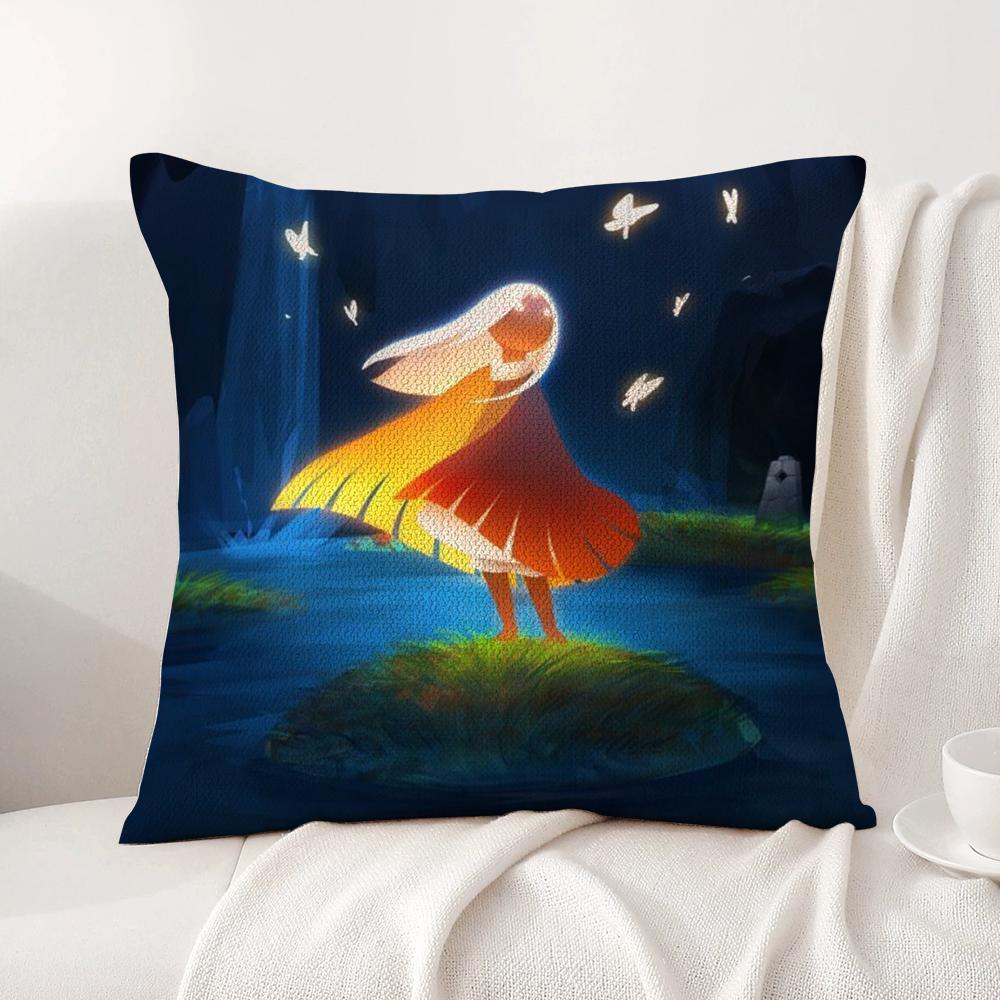 Game Sky ChildREn of the Light Cushion Cover Natural Linen Pillow Cover DoubleSided Print Cushion Case for Sofa Home Decor Gift