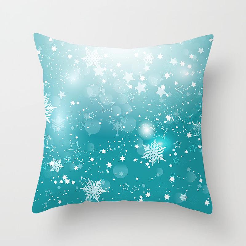Wish Home Christmas Snowflake Digital Printing Peach Skin Car Pillow Cushion Pillow Case