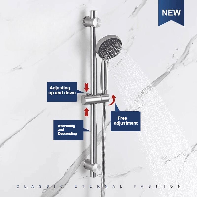 Non-drilled Lifting Rod Shower Accessory Shower Head Bracket Bathroom Rain Shower Head Base Adjustable Fixed Rod