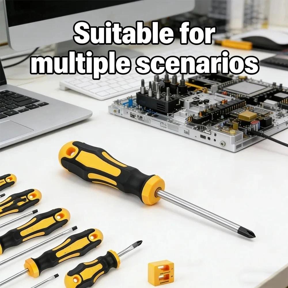Magnetic Tips Screwdriver Set Yellow Manual Repair Tool Kit for 11/12pcs/bucket Daily Use