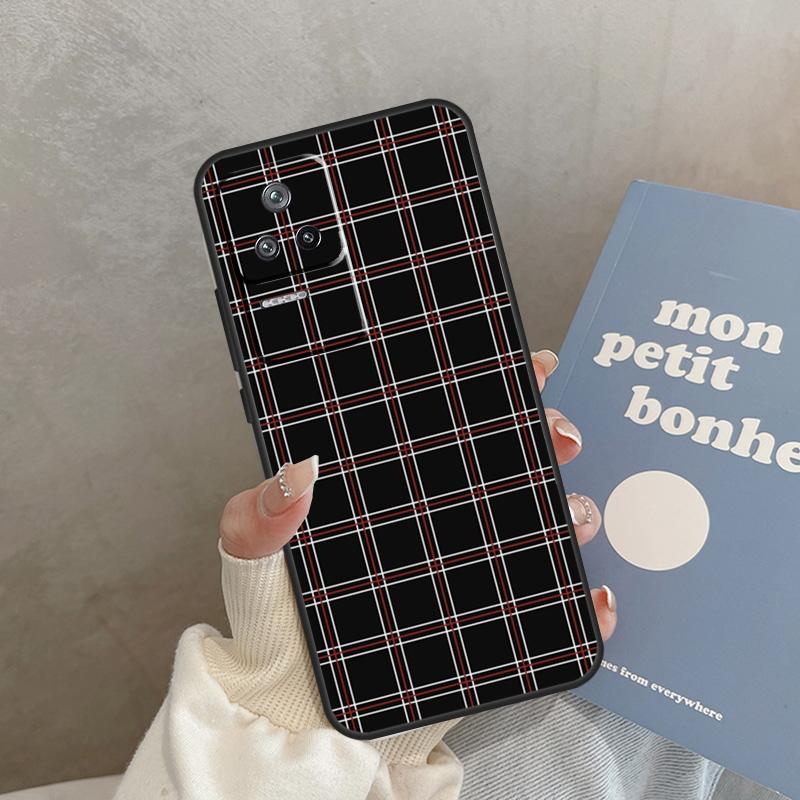 Plaid Pattern Stripes Case For Xiaomi 15 Ultra 13T 14T 15T 13 14 Pro 17 Pro Max POCO X7 Pro X5 X6 F5 F6 F7 Cover