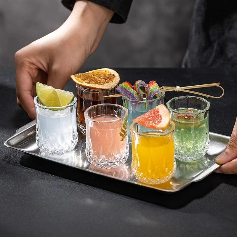 Diamond Shot Glass Cups, Mini Cocktail Glasses Cup Set,Creative Shot Glass Cup, Cute Wine Glass, Transparent Japanese Sake Cups