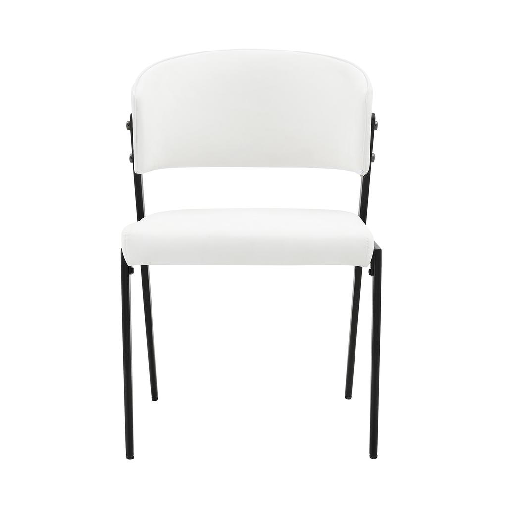 Set of 2 Modern Dining Chairs with Metal Frame, Upholstered Seat and Backrest – Sturdy