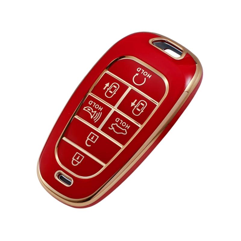 Car Key Cover for 2022 Replacement 7 Buttons Remote Key Fob Case Full Protection Sleeve Flexible Protective Shell