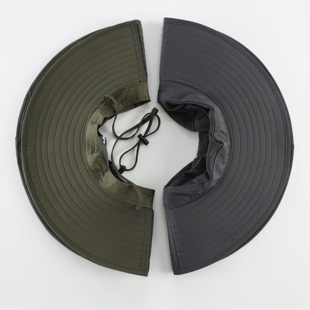 Connectyle Safari UPF Sun Wide UV Army Green Hat, Men's 50+ Hat, Foldable, Brim, Protection, Gardening, Fishing,