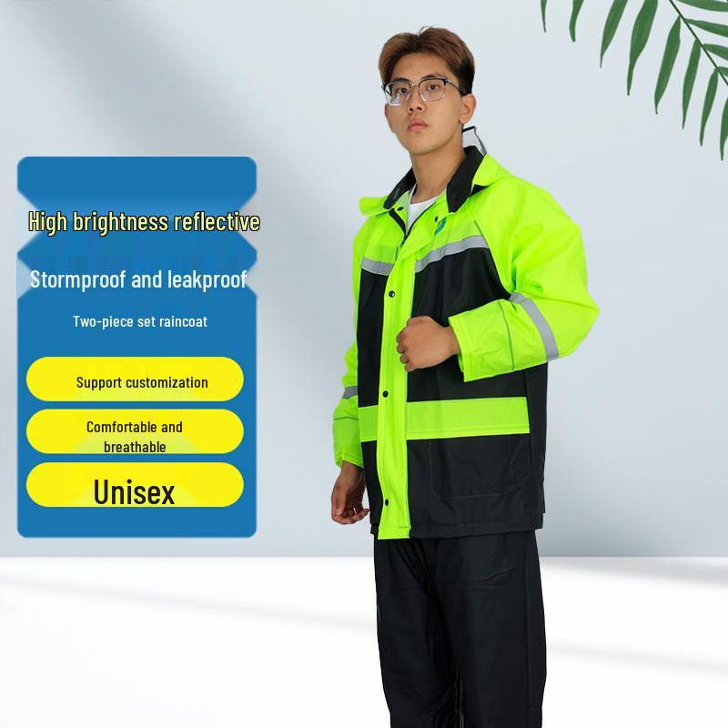 

Thickened Waterproof Motorcycle Rain Suit: Outdoor Raincoat & Pants Set for Riders XL