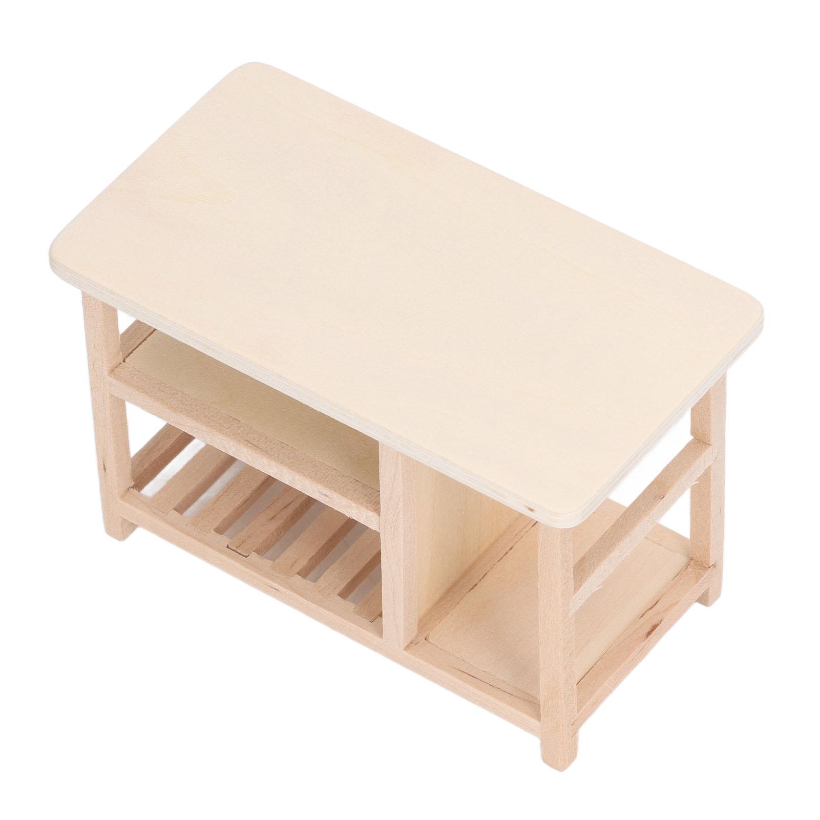 

1:Кукольный домик в масштабе 1/12, стол для хранения, деревянный миниатюрный неокрашенный стол, имитация кукольной мебели