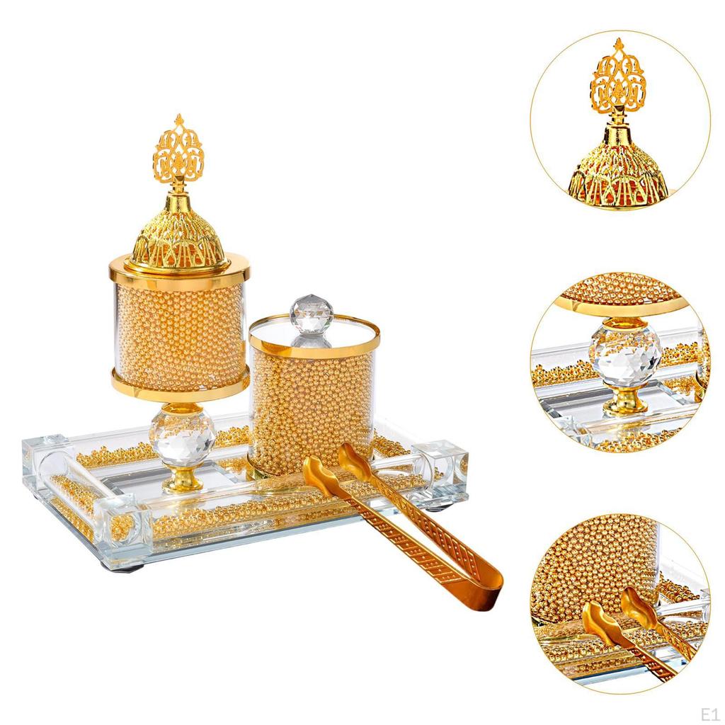 Glass Incense Burner Set Portable Crafts Decorative Stand Home Fragrance for Office Study