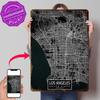 Los Angeles City Map Dark D Printed Texture Poster Personalized Wall Art Retro Metal Tin Signs for Gaming Room Decoration Man