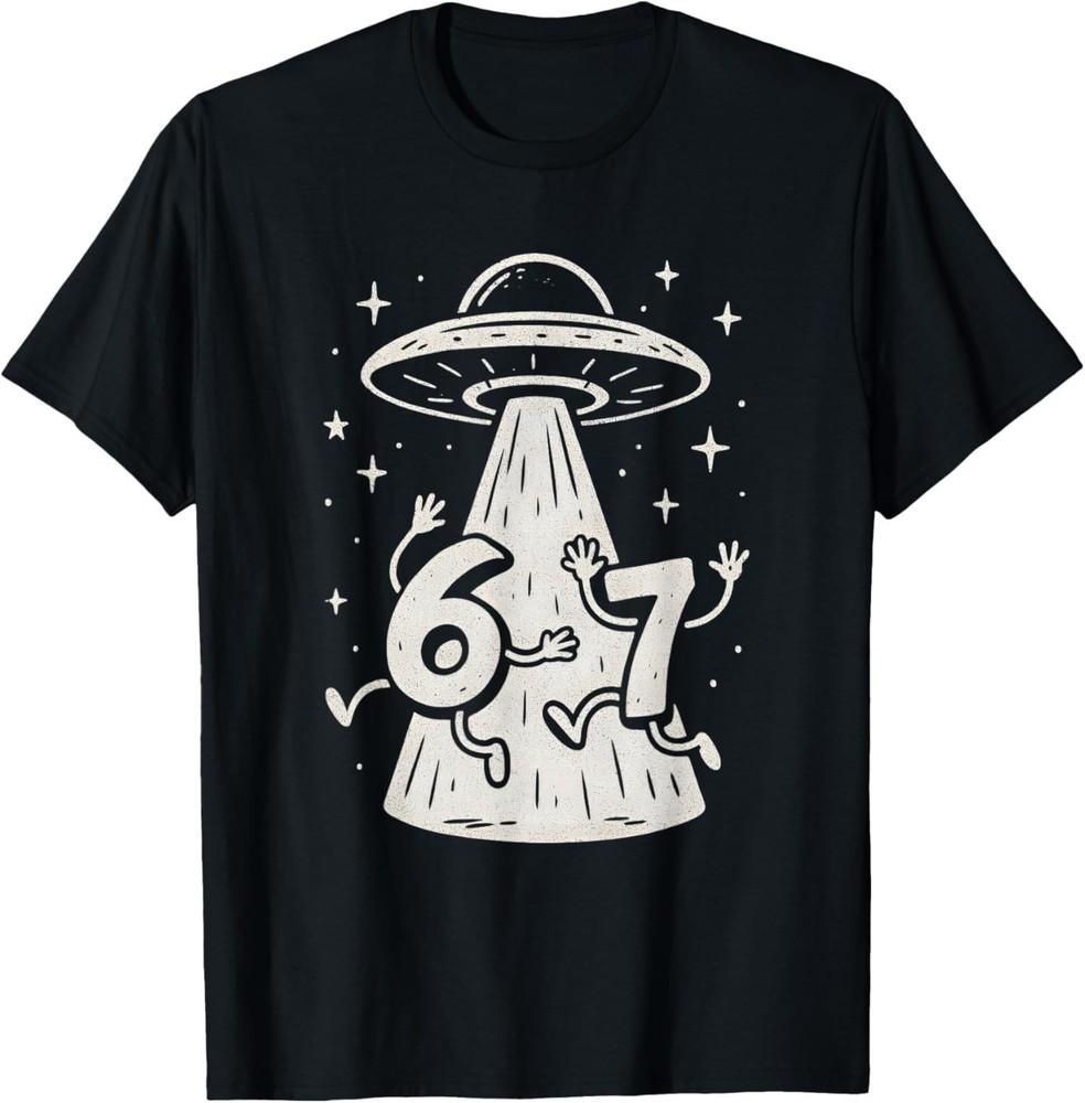 67 Internet Meme UFO Six Seven Viral Trend Gen Alpha Slang T-Shirt M