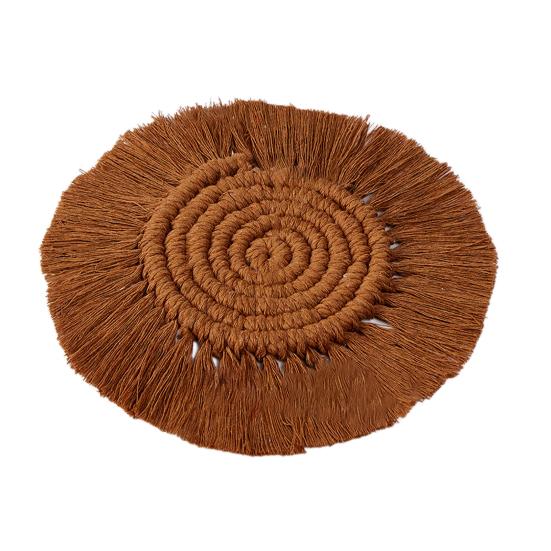 Cup Mat Highly Absorbent Braided Drink Coaster Solid Color Heat-Resistant Reusable Woven Coaster Cup Pad