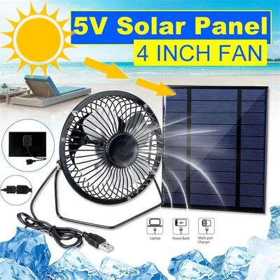 Draagbare Mini Zonnekracht Ventilator Opvouwbare Lichtgewicht Ventilator Kas Huisdier Hond Kippenhok Koelventilator
