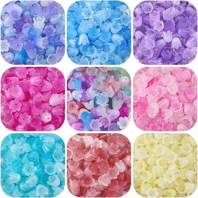 100 pz/borsa Acrilico Windbell Morning Glory Fiori Perline Pendenti e Ciondoli per Orecchino Braccialetto Gioielli FAI DA TE Craft Making