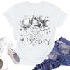 Women's Casual Fashion Street Slim Short Sleeve Mother's Day Printed T-Shirt Top