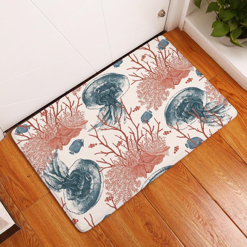 Carpet Door Mat Indoor Floor Mat Non-slip Rug Retro Oil Painting Printing Kitchen Entrance Door Mat