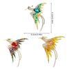Unique Multicolor Crystal Phoenixes Bird Brooch Dazzling Crystal Phoenixes Brooch Unisex Enamel Bird Pin for Office