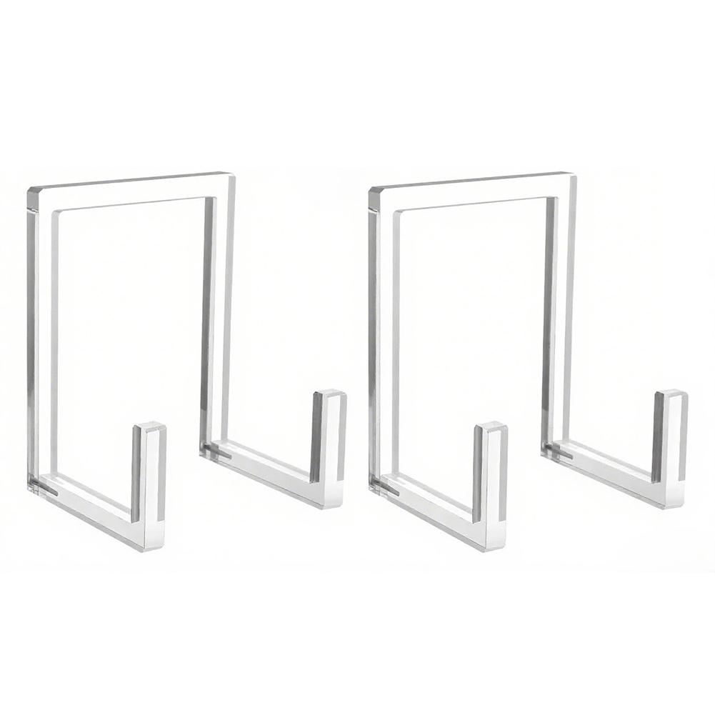 Pack of 2 Acrylic Display Stands for Plates and For Art with Clear Construction Easy Assembly and Modern Minimalist Appearance