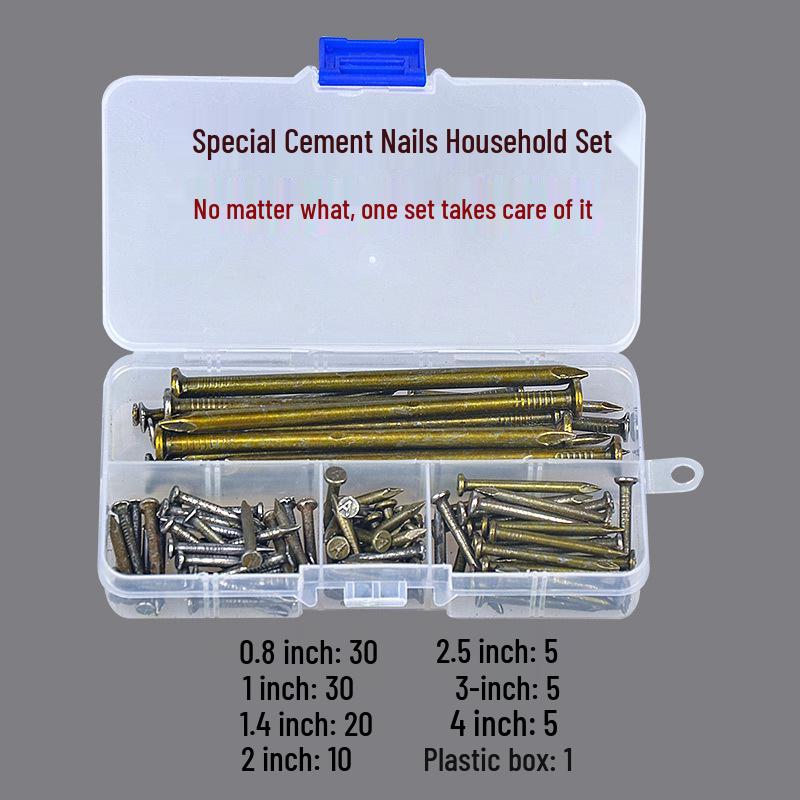 High Hardness Cement & Steel Nails: Durable Wall & Woodworking Nails, Round Nails & Decorative Hooks for Concrete and More