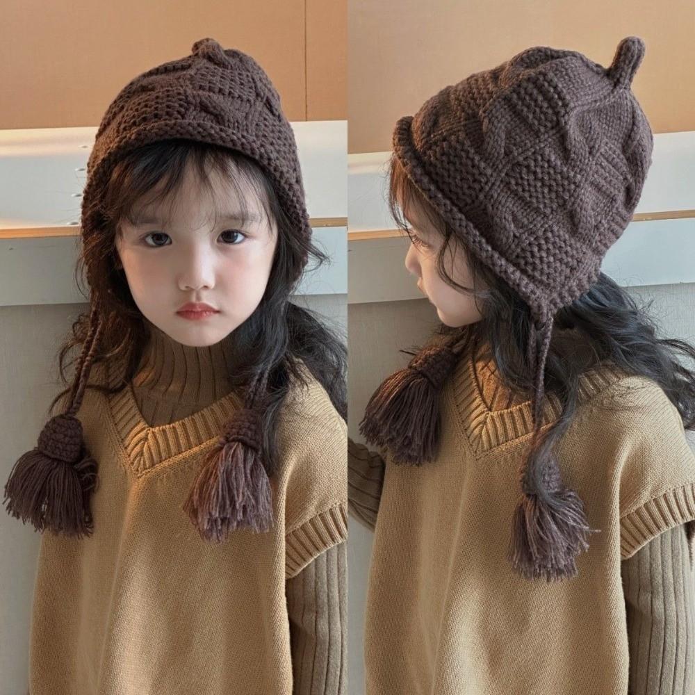 Thick Kids Knit Cap Windproof Pullover Winter Hat Cute Ear Protection Cap Winter