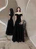 Starry Sky Velvet One-Shoulder Black Evening Gown (2026)