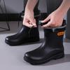 New Waterproof Men PVC Rain Shoes Outdoor Non-slip Work Shoes Fleece Lined Cotton Warm Rain Boots Kitchen Footwear Male Footwear