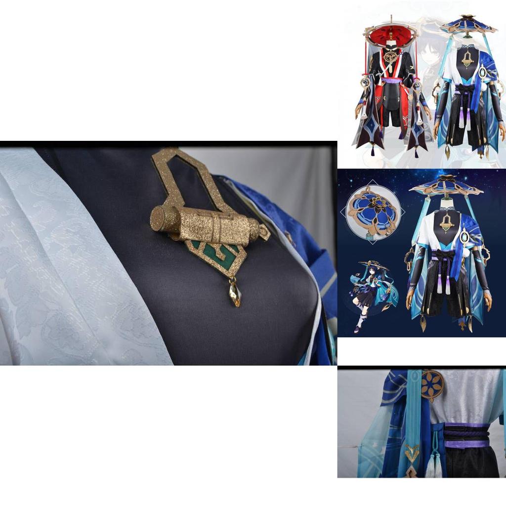 Gorgeous Genshin Impact Kunikuzushi-wanderer Balladeer Cosplay Bamboo Hat Adult Costume