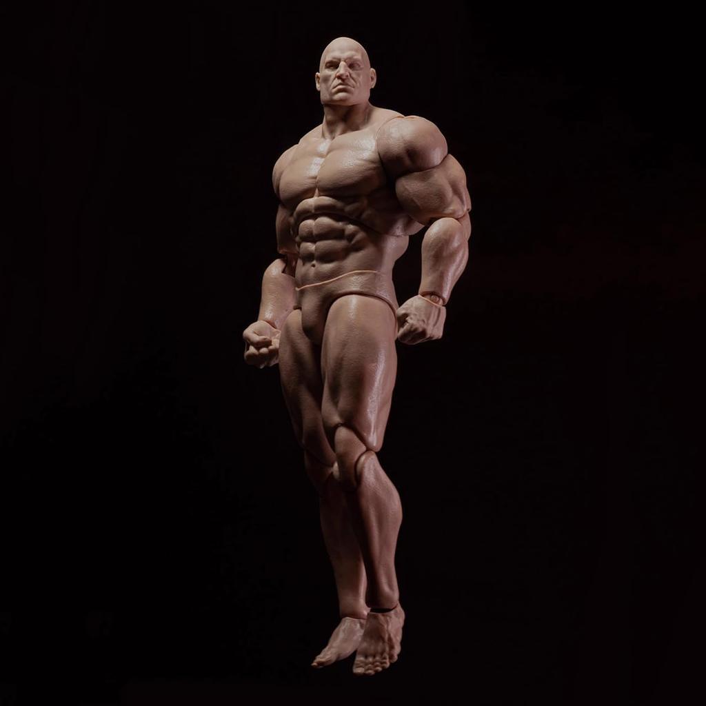 1/12 Scale Male Action Figure, 6-Inch Super Flexible and Powerful Muscle Man Figure, Cartoon Character Body Series
