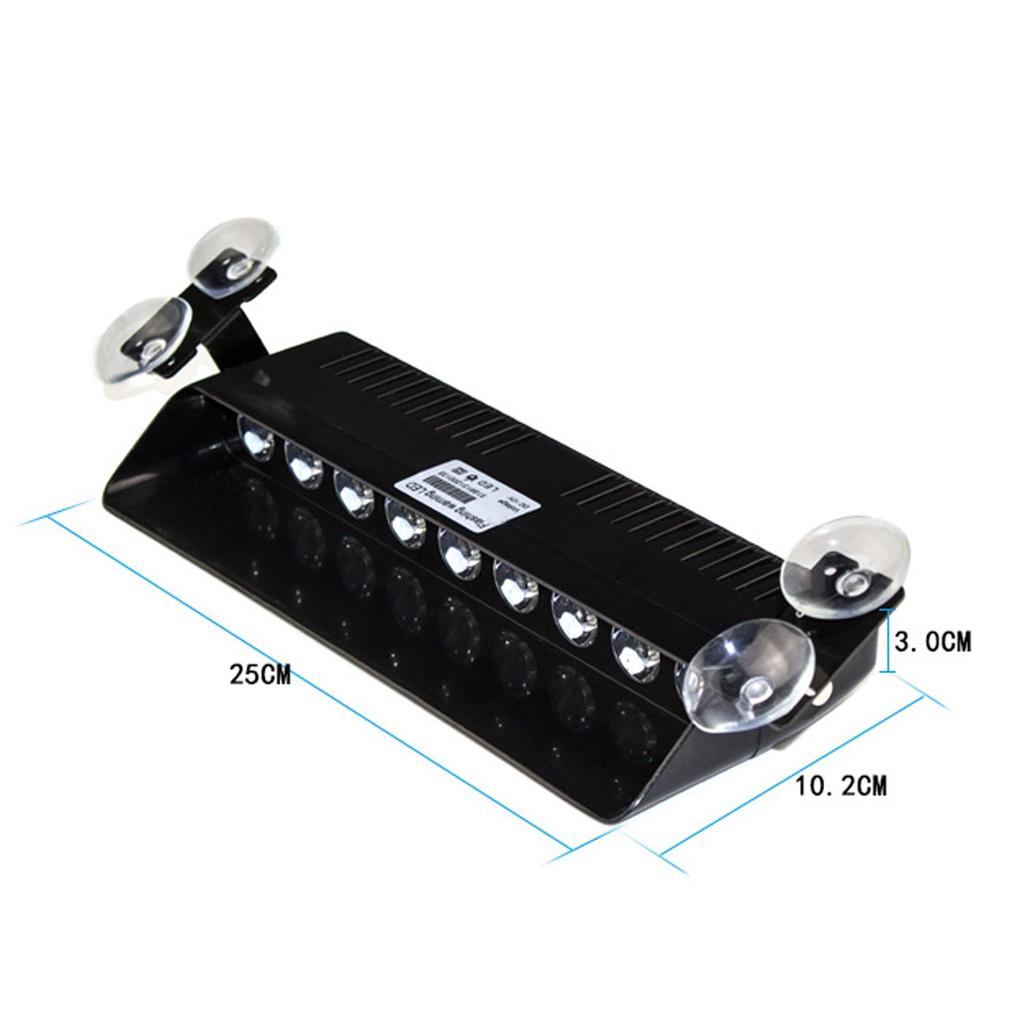 Ranzek 9 LED Front Light Warning Light 9W 12V Dashboard Interior Car Truck Emergency Strobe Flash Light (Blue)