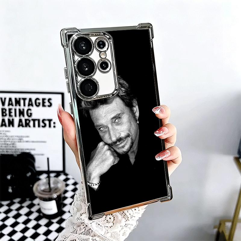 

Чехол для телефона с музыкальным покрытием Johnny Hallyday для Samsung Galaxy S24 S25 FE S26 Edge S23 Ultra S22 S21 Plus S20 Противоударный с подушкой безопасности Samsung S23