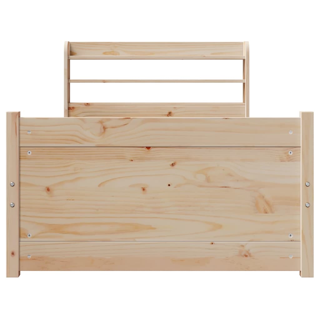 Wooden Bed Frame with Headboard Without Mattress 75x190 Cm