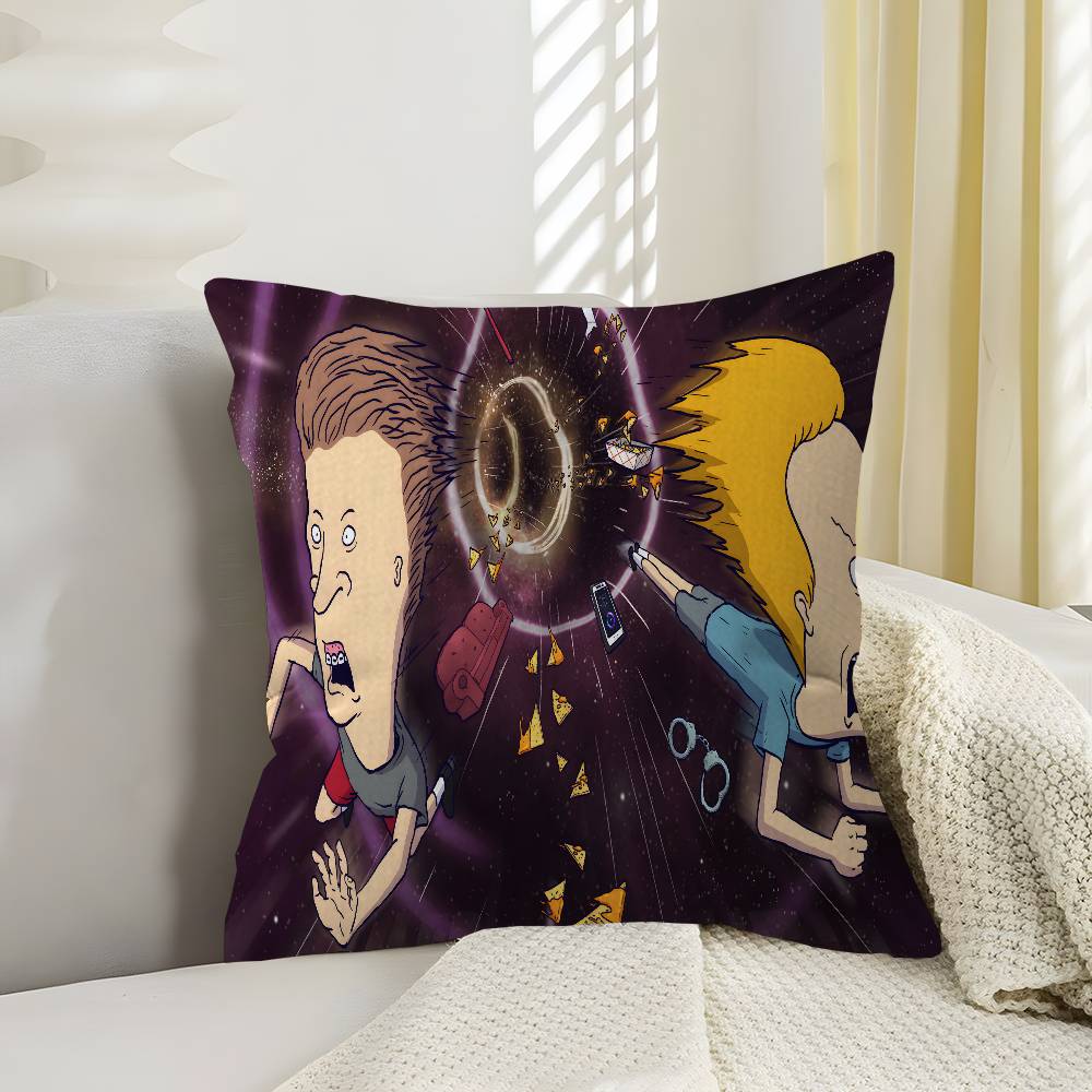 Funny B-Beavis and BUTT-HEAD Pillow Anime Pillow Sofa Bed Head Pillow Cover Cushion Cover 45x45 cm Fashion