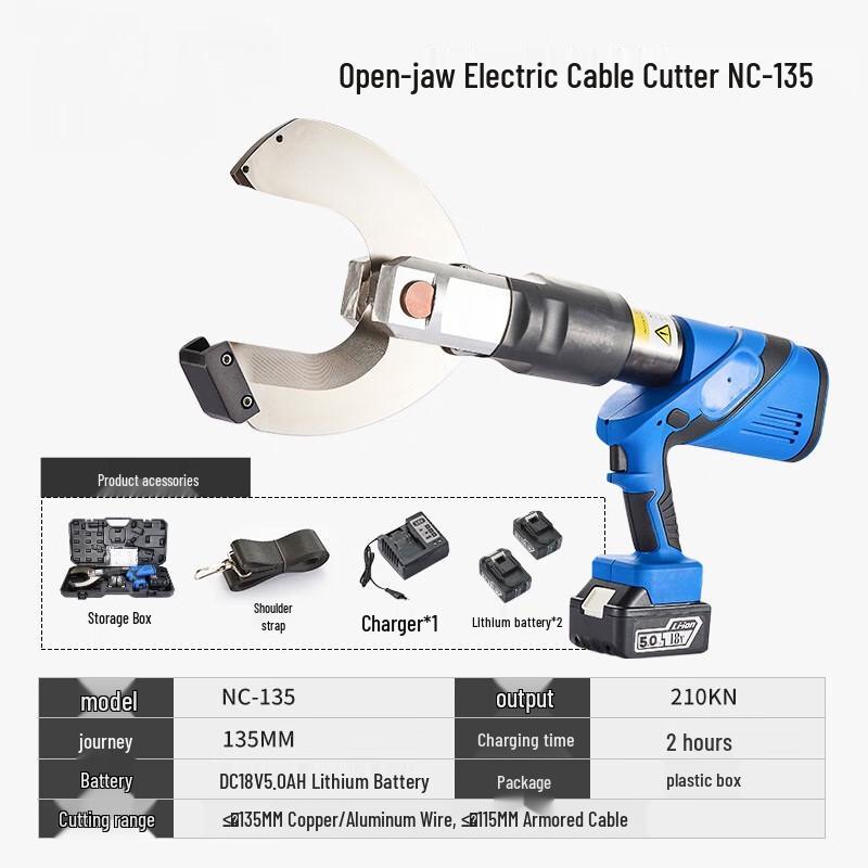 

Zhuochi NC-135 Portable Electric Hydraulic Cable Cutter CN plug (adapter included)