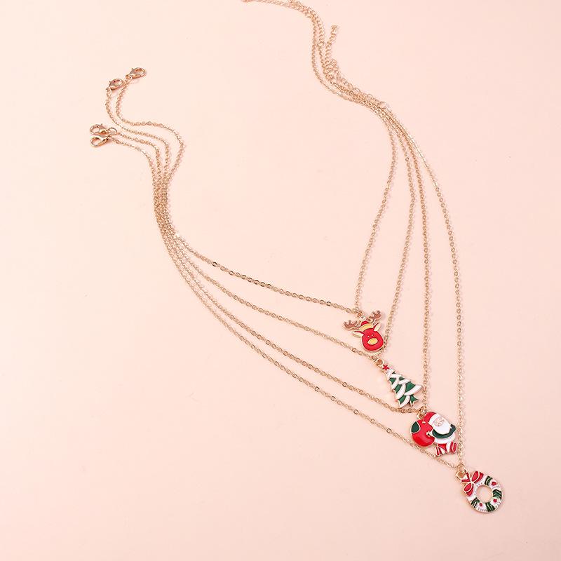 Christmas Necklace Set - Santa, Reindeer, Tree & Wreath for Kids